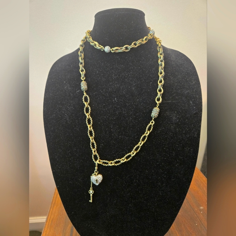 Heart And Key Chain Necklace